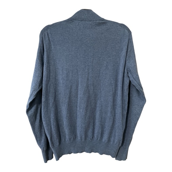 PETER MILLAR Men's Merino Wool Blend Quarter Zip Sweater in Blue Haze, size Med - Picture 4 of 7